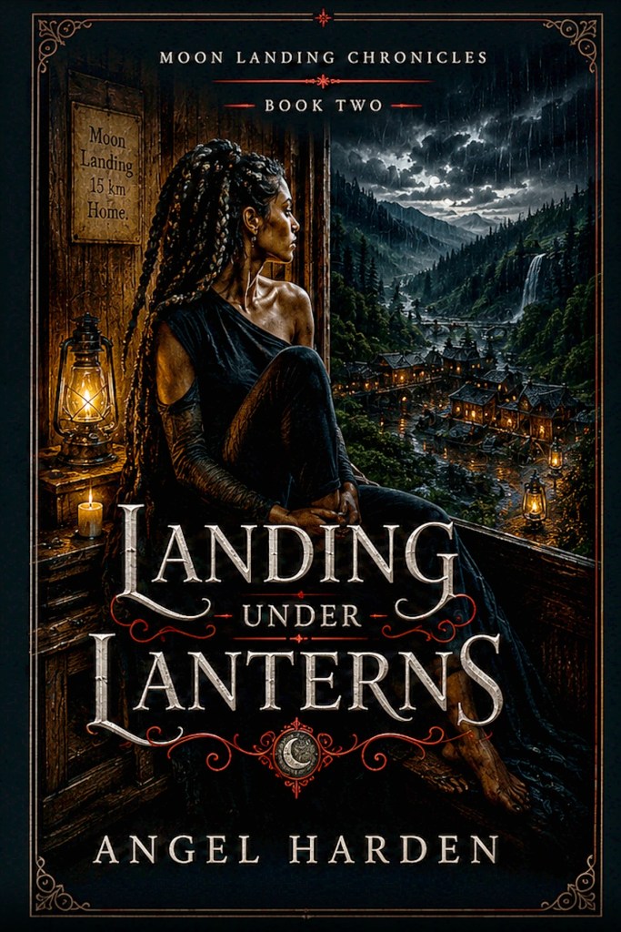 Landing Under Lanterns book cover by Angel Harden